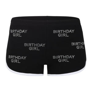 "BIRTHDAY GIRL"  Track Shorts