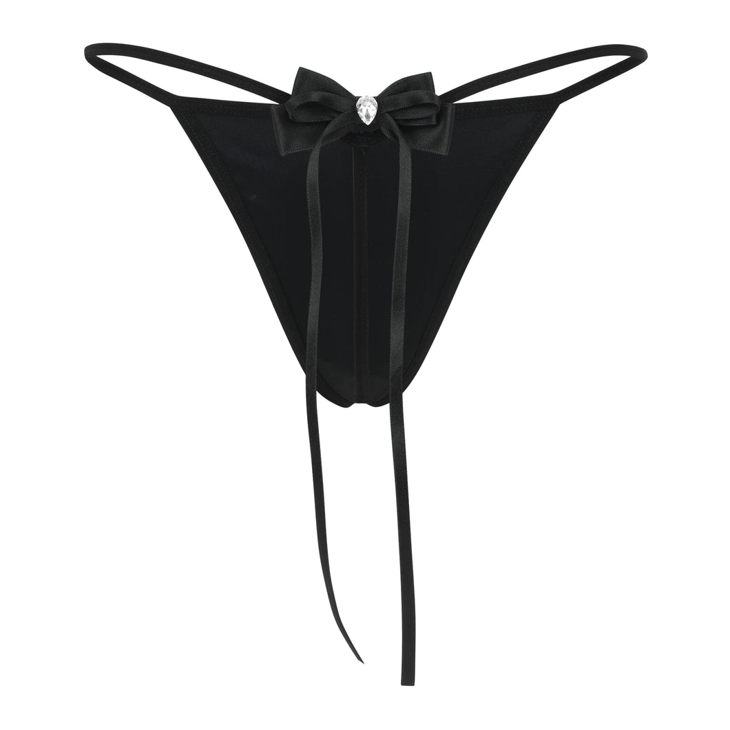 Crystal Tuxedo Bow | Thong