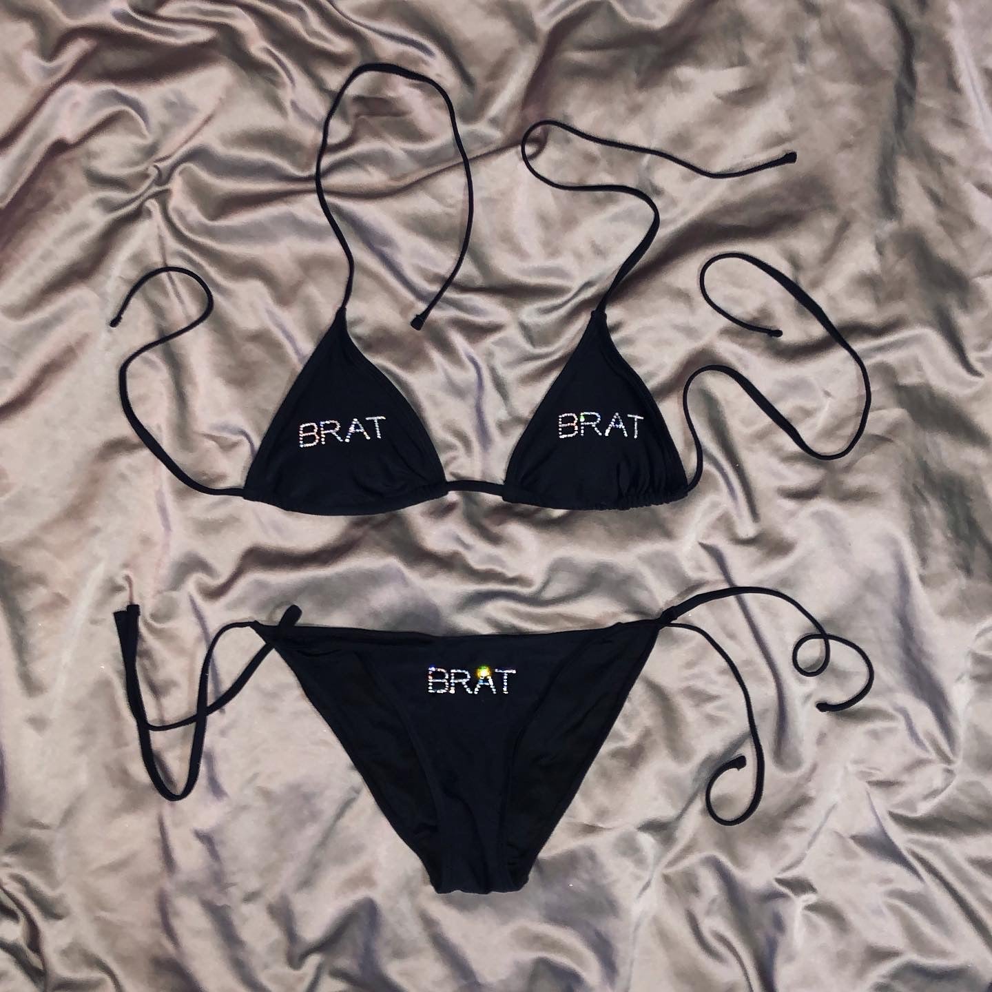 Brat Crop Top and Panties Set, Brat Crop Top Briefs Set 