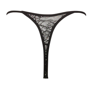 Crystal lace thong with string sides